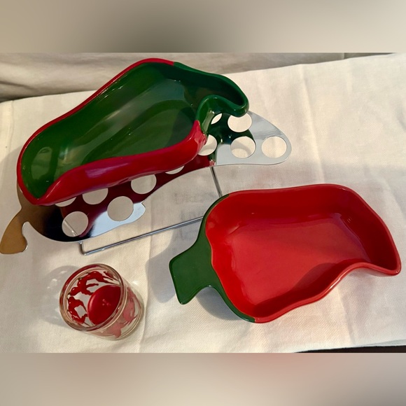 Chili Pepper serving/dip dishes & 🌶️ stainless steel cooling rack. - Picture 12 of 17